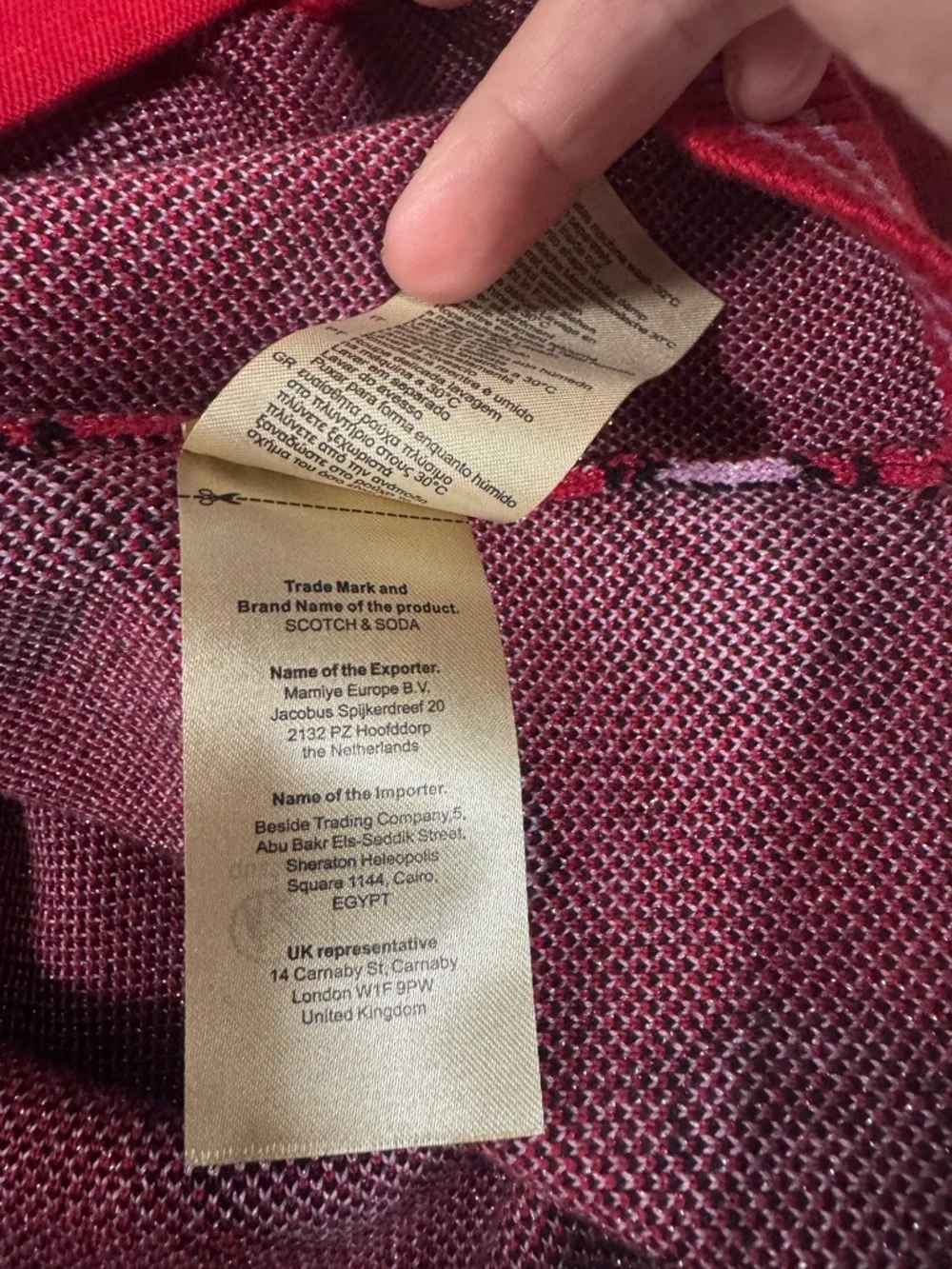 Scotch & Soda Heart Cardigan Red Pink Knit Sweater Size M Amsterdam Cute Preppy - Picture 6 of 6